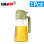 1-4Pc 2-in-1 Sprayer Pourer Oil Empty Bottle Plastic Oil Container Dispenser Vaporizer Kitchen Barbecue Camping Cooking Utensils